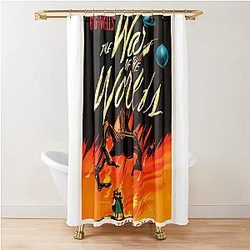 HG Wells War of the Worlds Science Fiction Film Noir Wall Art Shower Curtain
