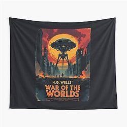 A Vintage Poster of H.G. Wells War Tapestry