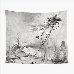 Edwardian War of the Worlds Illustration Tapestry