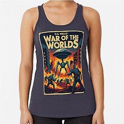 A Vintage Poster of H.G. Wells War of the Worlds Racerback Tank Top