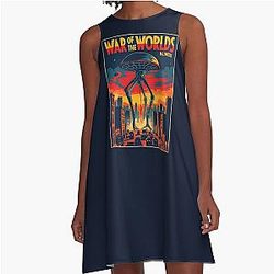 A Vintage Poster of H.G. Wells A-Line Dress