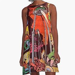 War of the Worlds 1974 Vintage Culture A-Line Dress