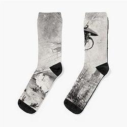 Edwardian War of the Worlds Illustration Socks