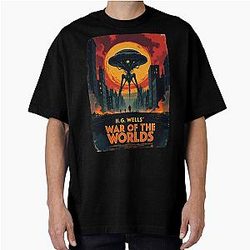 A Vintage Poster of War Worlds by H.G. Wells Oversized T-Shirt