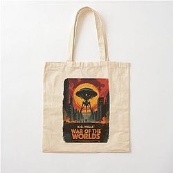 A Vintage Poster of H.G. Wells War of the Worlds Cotton Tote Bag