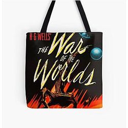 H.G. Wells War of the Worlds Science Fiction Film Noir Wall Art All Over Print Tote Bag