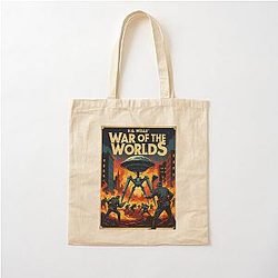 A Vintage Poster of H.G. Wells War of the Worlds Cotton Tote Bag