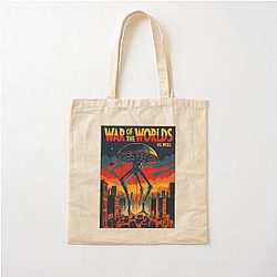 A Vintage Poster of The War Worlds by H.G. Wells Cotton Tote Bag