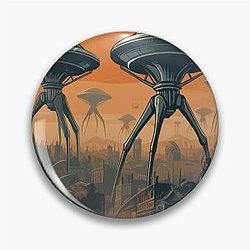 The War of the Worlds Retro Bookcover Pin
