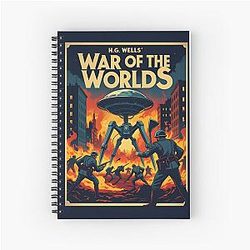 A Vintage Poster of The War of Worlds by H.G. Wells Notebook