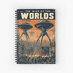 The War of the Worlds Retro Book Cover Notebook
