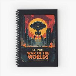 A Vintage Poster of the War of The Worlds by H.G. Wells Notebook