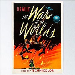 H.G. Wells War of the Worlds Science Fiction Wall Art Poster
