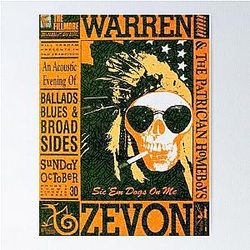 Warren Zevon Vintage Concert Poster: Ballads, Blues & Broadsides Poster