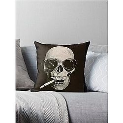 Warren Zevon Skull Throw Pillow