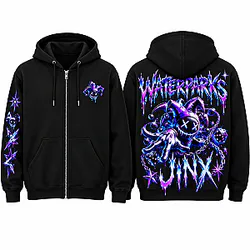 Alt Rock Neon Graphic DTNK3010 3D Zipped Waterparks Hoodies