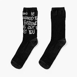 waterparks paranoid too - white Socks