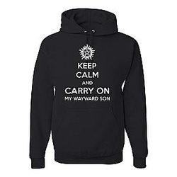 Keep Calm and Carry On Winchester Brothers Unisex Hooded Sweatshirt - Black