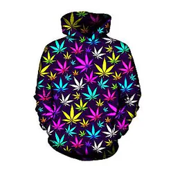Men's and Women's Latest Popular Weed Leaf 3D Printing Hoodie 3D Sweatshirt