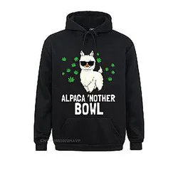 Alpaca 'Nother Bowl Funny Weed Smoker Punk Hoodie Sweatshirts Discount Anime Sweater