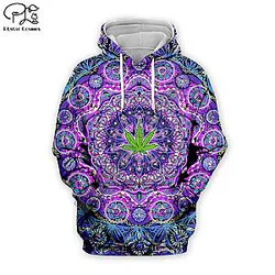 Autumn Weed Pullover Psychedelic Hoody Tops All Over Printed Hoodie