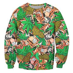 CJLM Winter Green Plant Weed Sweatshirt Men's Sports Clothing Coat