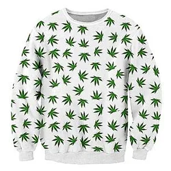 3D Print Weed Sweatshirt Fall Tops Long Sleeve Pullover Men/Women Sweatshirts