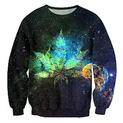 New Autumn Fashion Men Sweatshirt Harajuku Sportshirt Weeds Starry Sky 3D Printed Unisex Streetwear