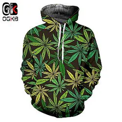 OGKB Green Leaves 3d Printed Man Hoodie Harajuku Weeds Hoodies Casual Fashion Sweatshirt