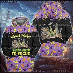 Smoker 420 LOVE WEED HALLOWEEN Leaf 3D Print Zipper Hoodie Man Female Pullover Sweatshirt