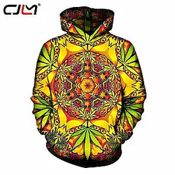 CJLM Psychedelic Weed Hoodies Sweatshirts Men 2018 New Full Sleeve Spring Hooded Pullvers