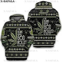 Smoker CHRISTMAS MANDALA LOVE WEED LEAF 3D Print Zipper Hoodie Man