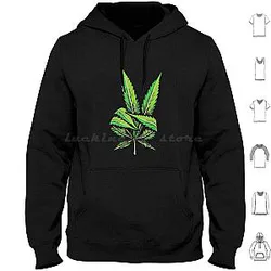 Peace Hand Weed Cool Leaf Peace Sign Hoodies
