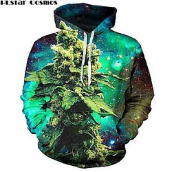 PLstar Cosmos Weed Galaxy 3D Hoodies Men/Women Harajuku Sweatshirt