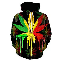 3D Printed Weed Pullover Leaf Men Women Sweatshirts