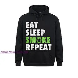 Eat Sleep Smoke Repeat Weed Marijuana Leaf Cannabis Men Sweatshirts