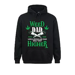Dad Weed Marijuana Funny 420 Cannabis THC Pumpkin Themed Long Sleeve Hoodies