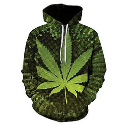 New Galaxy Maple Leaf Weed Flamingo 3D Printed Hoodie