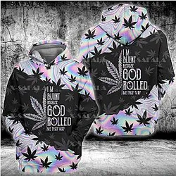 Smoker WEED GOD ROLLED ME THAT WAY 3D Print Zipper Hoodie