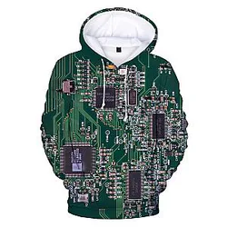 Electronic Chip 3D Printed Funny Hoodies