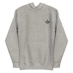 Weed Embroidered Hoodie, Premium Pullover Hooded Sweatshirt, Long Sleeve Hoodie Gift - Multiple Colors ES2912