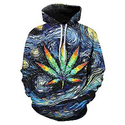 New Arrival 3D Printed Weed Pullover Leaf Hoodies Men Women Casual Long Sleeved Sweatshirts