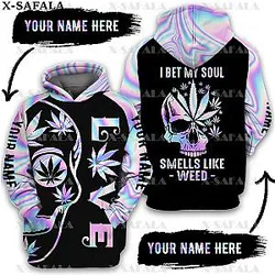Smoker MANDALA LOVE WEED LEAF SKULL 3D Print Zipper Hoodie