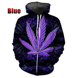 2023 Women Harajuku Hoodies Sweatshirts Unisex 3d Print Weeds Green Leaves Sweatshirt