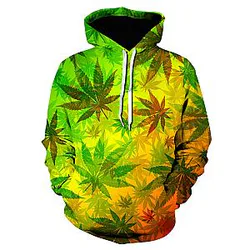 2022 Weed Men Women Hoodies Sweatshirts Sunflower Pattern Printed Pullover Fashion Oversized Hoodies