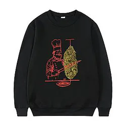 Funny Doner Kebab Weed Graphic Classic Simple Design Niche Print Winter Long-sleeved