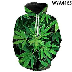 Men Women Children Weed Leaf Sweatshirts Hoodies 3D Printed Streetwear