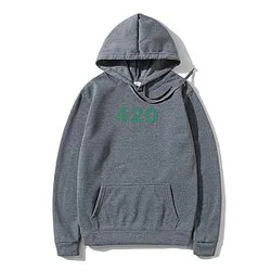 Sweatshir Hoodie 420 Green Cannabier Logo Weed Funny Minimalistic Printed