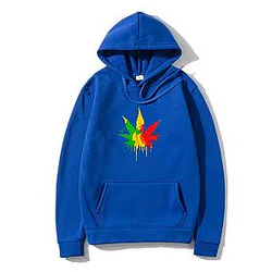 Junior's Dripping Rasta Weed Leaf Hoody Black Long Sleeve Outerwear Black