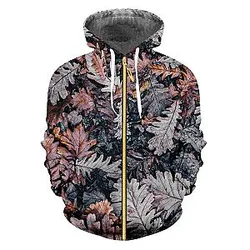 IFPD EU/US Size Dead Leaves 3d Printed Man Zipper Hoodies Harajuku Weeds Hoodie